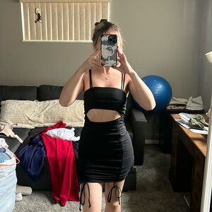 NWOT Cute black dress! Adjustable!